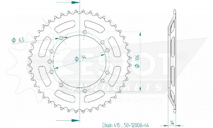 Afbeeldingen van Achtertandwiel sx 50 00/13
