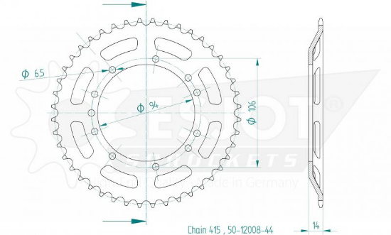 Picture of Achtertandwiel sx 50 00/13