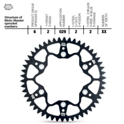 Afbeeldingen van Achtertandwiel ktm sx 50/tc50 14- Motomaster Zwart