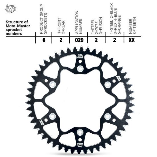 Afbeeldingen van Achtertandwiel ktm sx 50/tc50 14- Motomaster Zwart