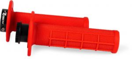 Afbeeldingen van R20 LOCK-ON GRIPS HALF WAFFLE NEON RED
