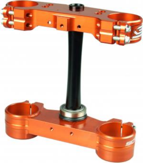 Afbeeldingen van TRIPLE CLAMPS OFFSET 22MM - ORANGE COLOR KTM/HUSQ