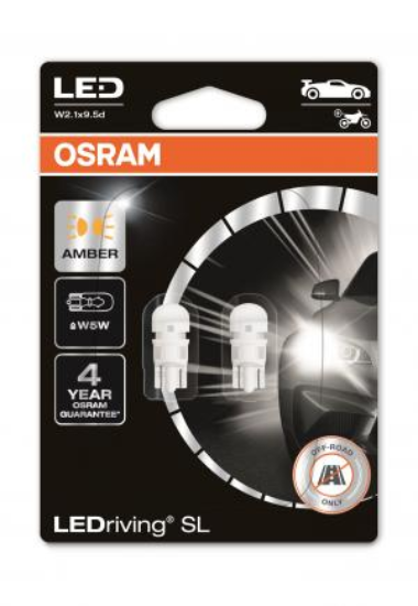 Picture of OSRAM 0,6W W5W W2,1X9,5D LED AMBER