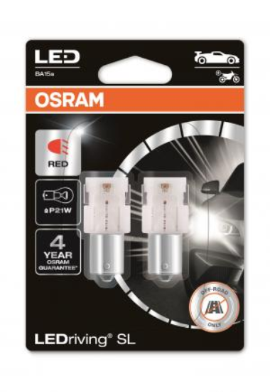 Afbeeldingen van OSRAM 1,9W P21W BA15S LED RED