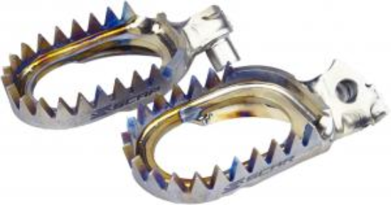 Afbeeldingen van YAMAHA/FANTIC YZ65 17- YZ/YZF 98- TITANIUM FOOTPEGS GRIPPER ANTI MUD