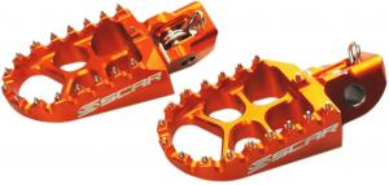 Afbeeldingen van SX-TC 85 18- / SXF-FC 16- / EXC-FE 17- EVO FOOTPEGS ALU ORANGE COLOR
