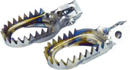 Afbeeldingen van SX-TC 85 18- / SXF-FC 16- / EXC-FE 17- TITANIUM FOOTPEGS ANTI MUD KTM-HSQ