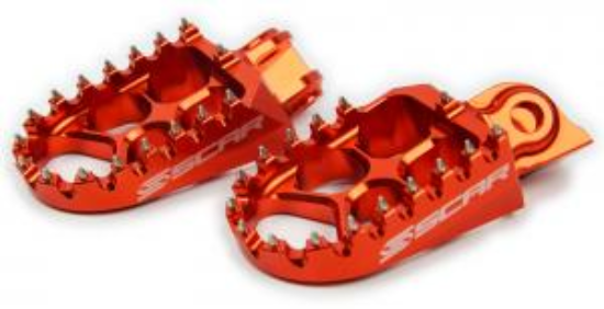 Afbeeldingen van KTM 85SX Enduro690 Freeride250R Freeride350 Freeride250F Husqvarna Enduro701 EVO FOOTPEGS ALU ORANGE COLOR