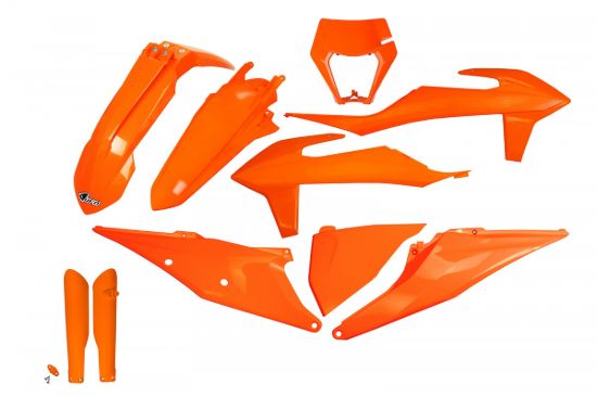 Afbeeldingen van UFO FULL KIT KTM ORANGE WITH HEADLIGHT - EXC /EXC-F 2020-2023