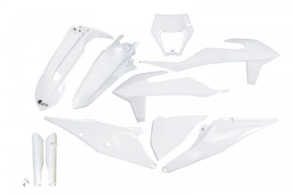Afbeeldingen van UFO FULL KIT KTM WHITE WITH HEADLIGHT - EXC /EXC-F 2020-2023