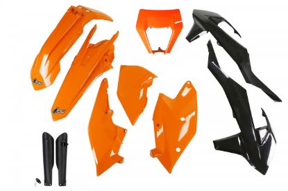 Afbeeldingen van UFO FULL KIT KTM OEM 17 & 19 WITH HEADLIGHT - EXC / EXC-F 2017-2019