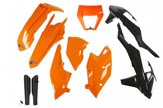 Afbeeldingen van UFO FULL KIT KTM OEM 17 & 19 WITH HEADLIGHT - EXC / EXC-F 2017-2019