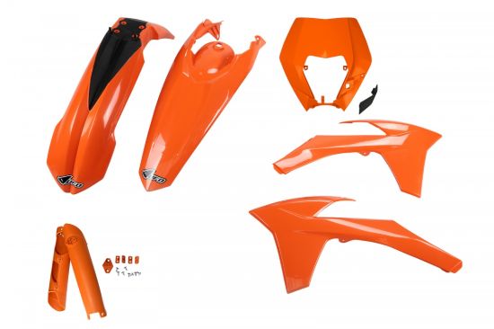 Afbeeldingen van UFO FULL KIT KTM ORANGE WITH HEADLIGHT - EXC / EXC-F 2012-2013