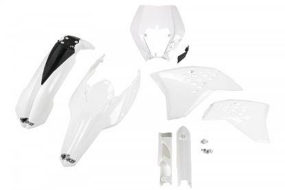 Afbeeldingen van UFO FULL KIT KTM WHITE WITH HEADLIGHT - EXC / EXC-F 2009-2011