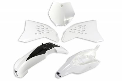 Afbeeldingen van UFO PLASTIC KIT KTM WHITE 047 - SX65 12-15
