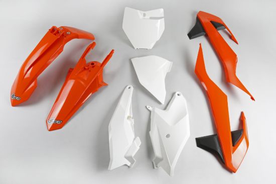 Afbeeldingen van UFO PLASTIC KIT KTM ORANGE / WHITE OEM 18 - SX85 18-23