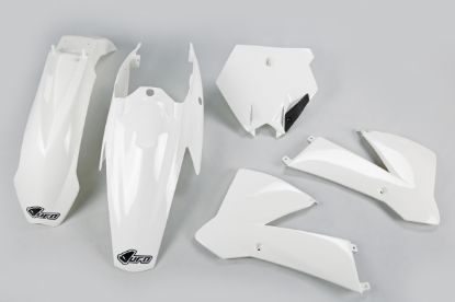 Afbeeldingen van UFO PLASTIC KIT KTM WHITE 047 - SX85 04-05