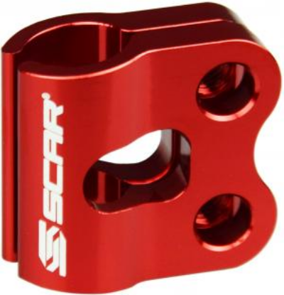 Afbeeldingen van Scar Remleiding Klem Rood Honda CRF250R 2004-2021 CRF450R 2004-2020 CRF450RX 2017-2019 CRF250X 2006-2017 CRF450X 2005-2017 CRF250 Rally 2019 CR250 CR125 2004-2007 Yamaha YZ65 2018-2026 YZ85 2019-2020 YZ125 YZ250 YZ250F 2009-2026 YZ450F 2009-2022