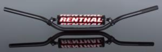 Afbeeldingen van RENTHAL HANDLEBAR 22MM BLACK-PADDED 797 50CC PLAYBIKE BAR 797-01-BK-08-219