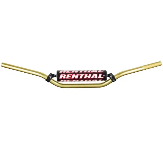 Afbeeldingen van RENTHAL HANDLEBAR 22MM GOLD-PADDED 809 RC HIGH 809-01-GO-01-185