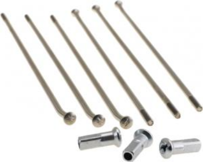 Afbeeldingen van Spakenset KTM OEM Naaf Zilverkleurige Spaak en Nippel (5 Stuks)