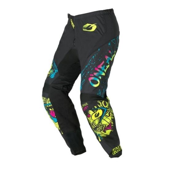 Picture of Kinder Crossbroek O-Neal RANCID zwart/neongeel